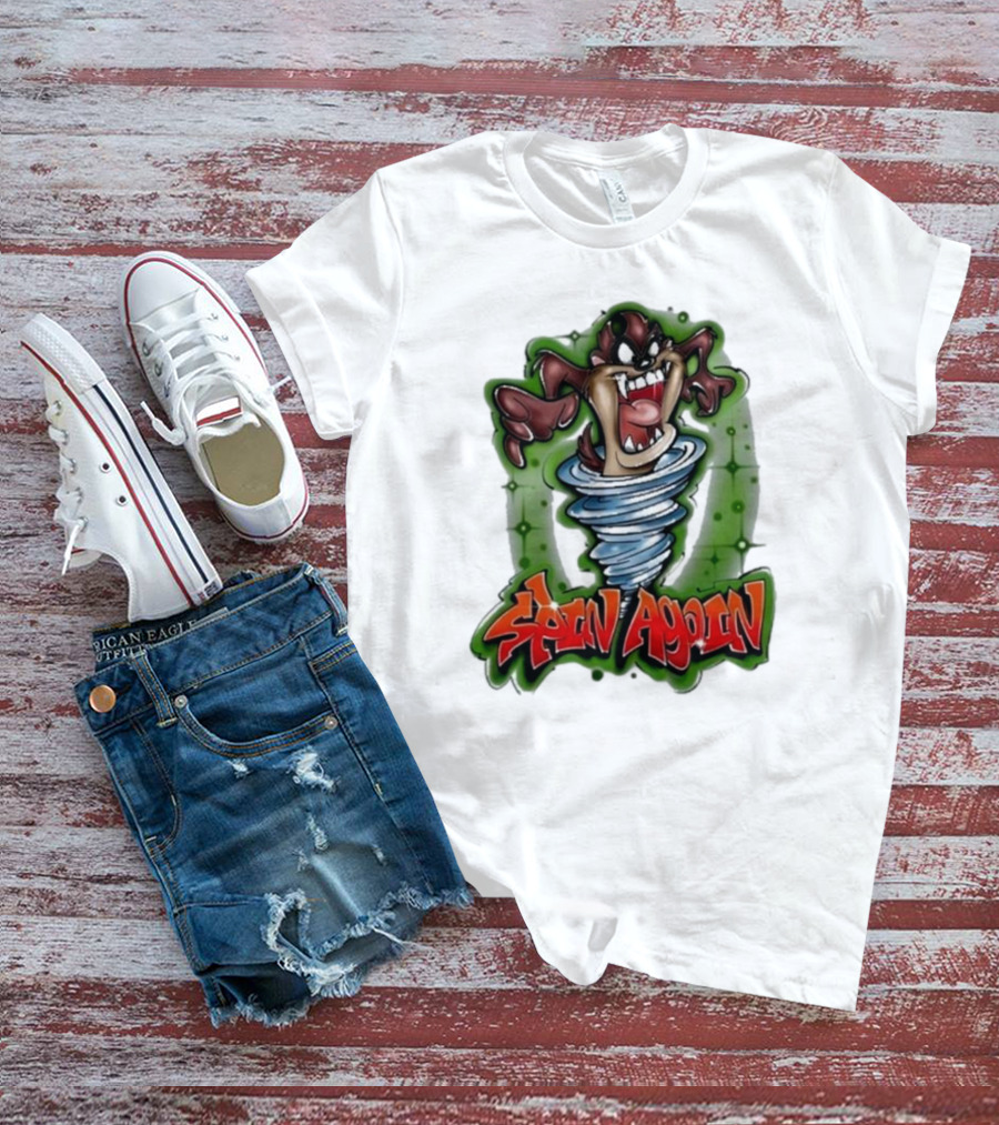Based Savage Spin Again 2024 Taz Tornado Green Elements T-Shirt