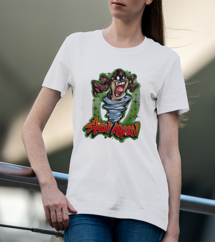 Based Savage Spin Again 2024 Taz Tornado Green Elements T-Shirt
