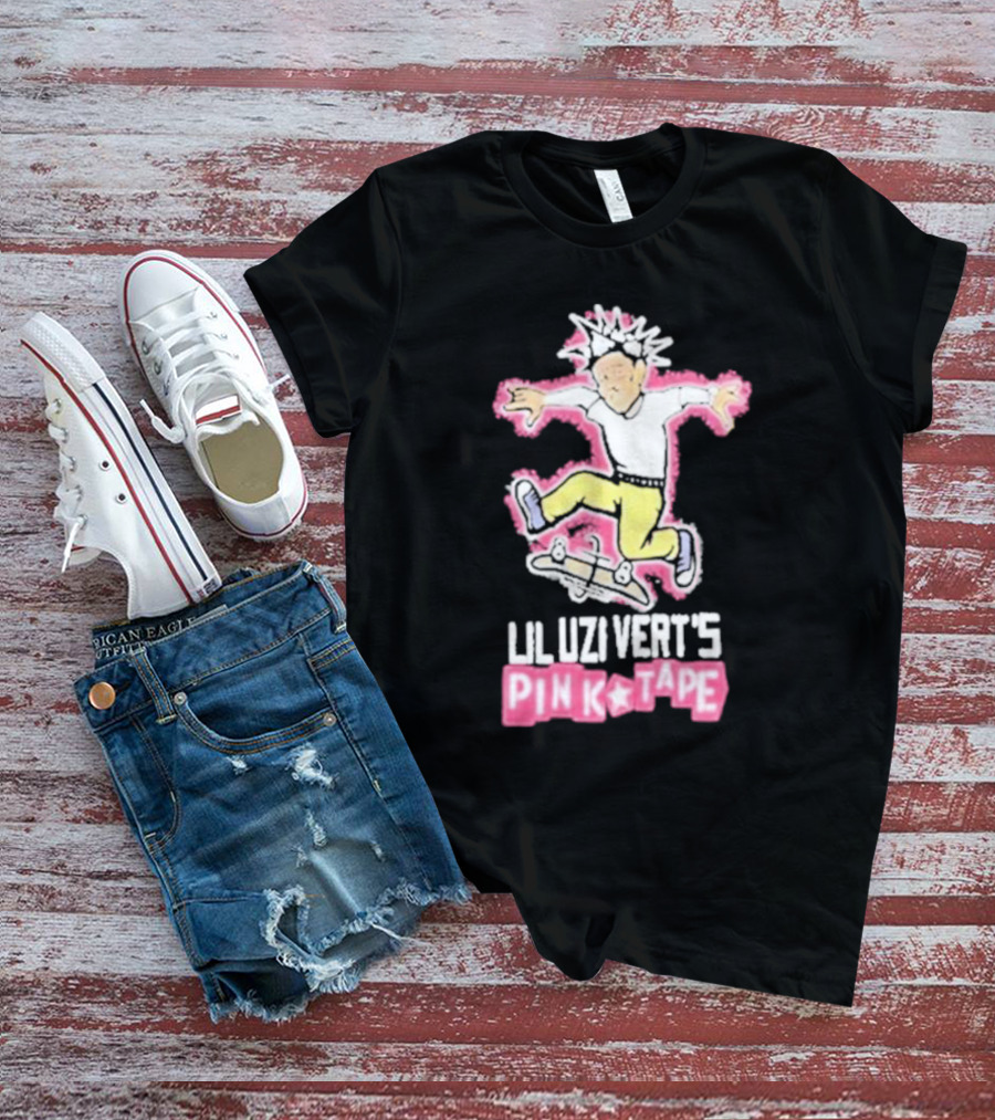 Lil Uzi Vert’s Pink Tape Skateboard Animation T-Shirt