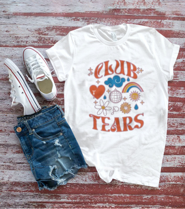 Little Mix Club Tears Rainbow Disco Heart Flowers T-Shirt