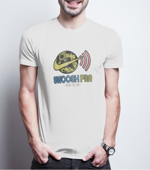 Niike Sportswear Max90 Swoosh FM We're On Air Global Broadcast Signal T-Shirt