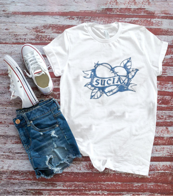Sucia Heart Banner Tattoo Design Raglan T-Shirt