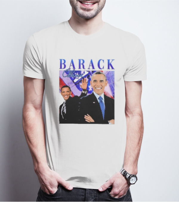 BARACK Obama Smiling Pose With Patriotic Background T-Shirt