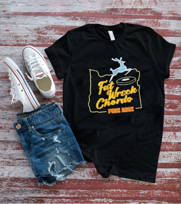 Fat Wreck Chords Punk Rock Record Retro Style Deer Outline T-Shirt