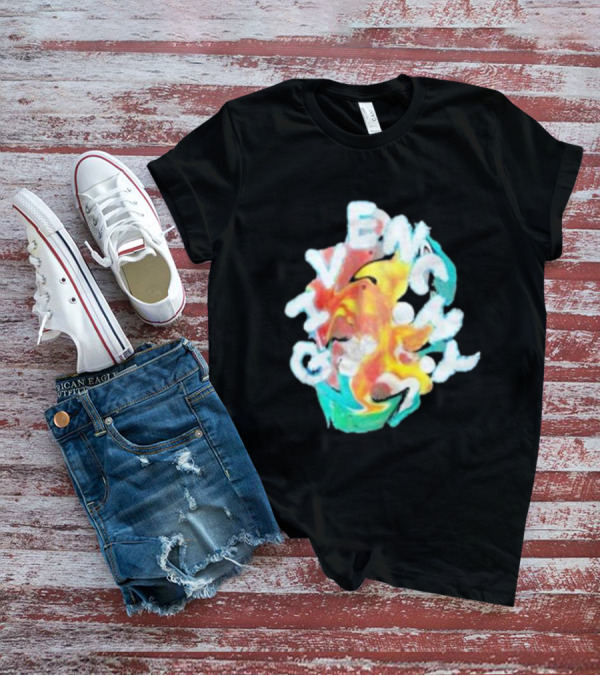 Louis Tomlinson Givenchy Psychedelic Oversized Top Colorful Swirl Text T-Shirt