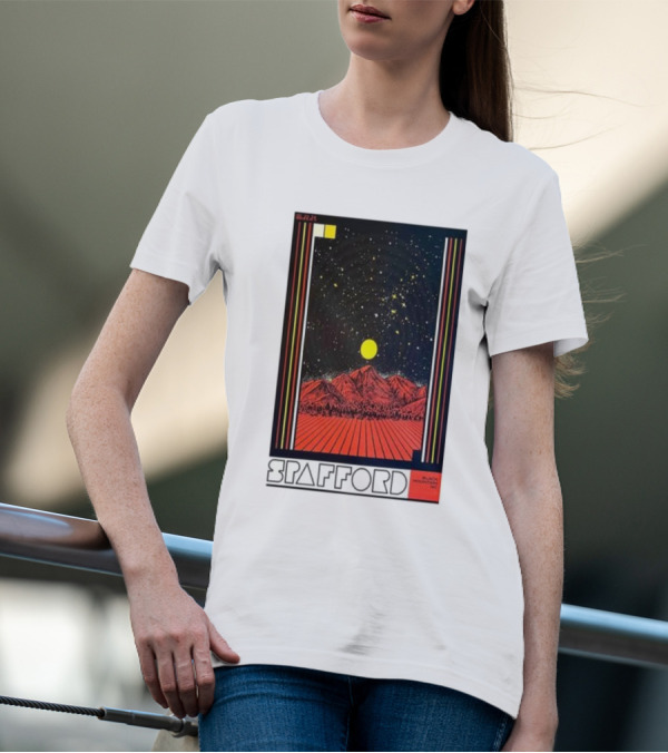 Spafford June 22 2024 Pisgah Brewing Company Black Mountain NC Retro Cosmic Mountain Scene T-Shirt