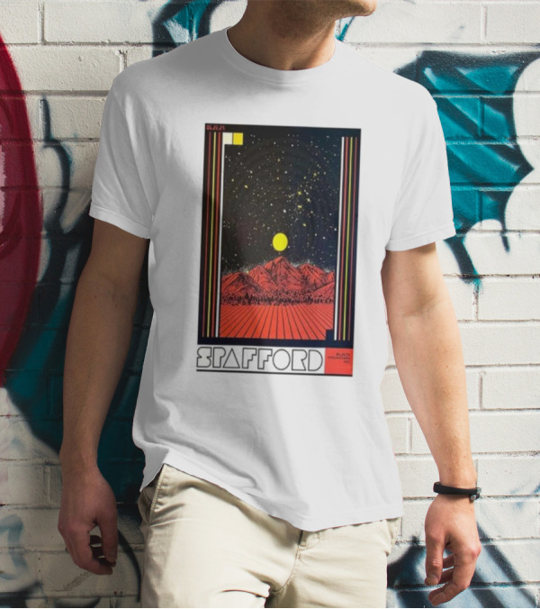 Spafford June 22 2024 Pisgah Brewing Company Black Mountain NC Retro Cosmic Mountain Scene T-Shirt