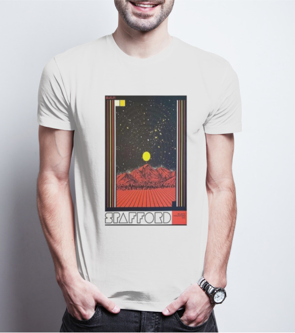 Spafford June 22 2024 Pisgah Brewing Company Black Mountain NC Retro Cosmic Mountain Scene T-Shirt