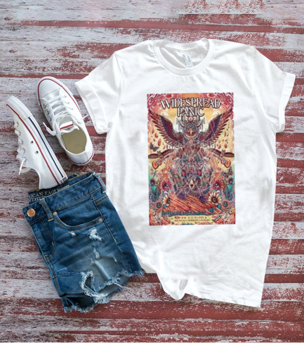 Widespread Panic Jun 21 22 23 2024 Red Rocks Amphitheatre CO Psychedelic Owl T-Shirt