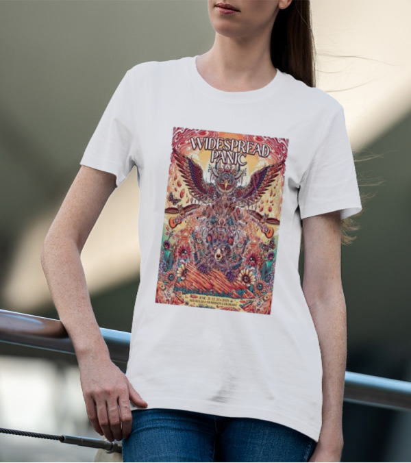 Widespread Panic Jun 21 22 23 2024 Red Rocks Amphitheatre CO Psychedelic Owl T-Shirt