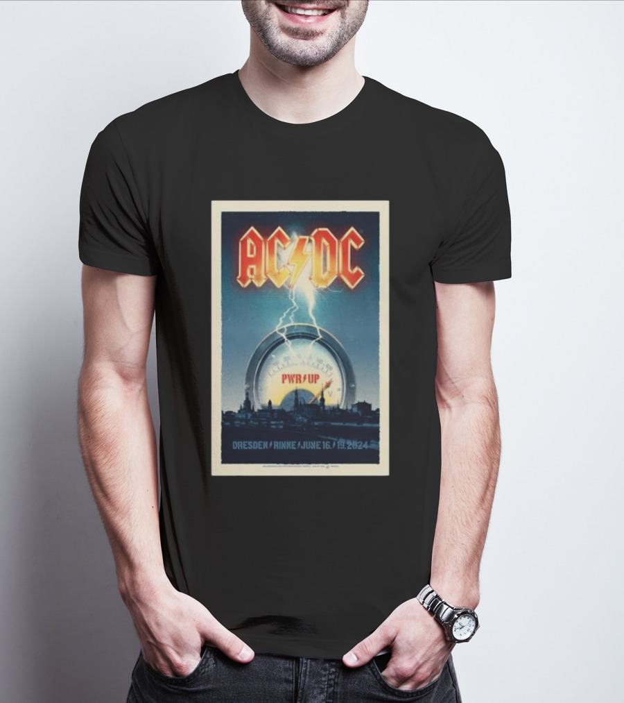 AC DC PWR UP June 16-19 2024 Dresden Rinne Germany T-Shirt
