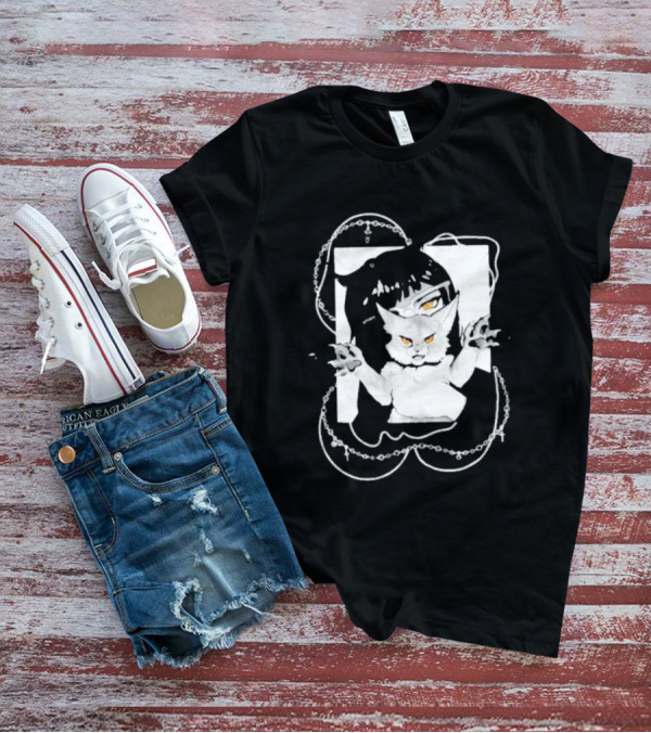 Aspens Cat Attack White Cat And Chains T-Shirt