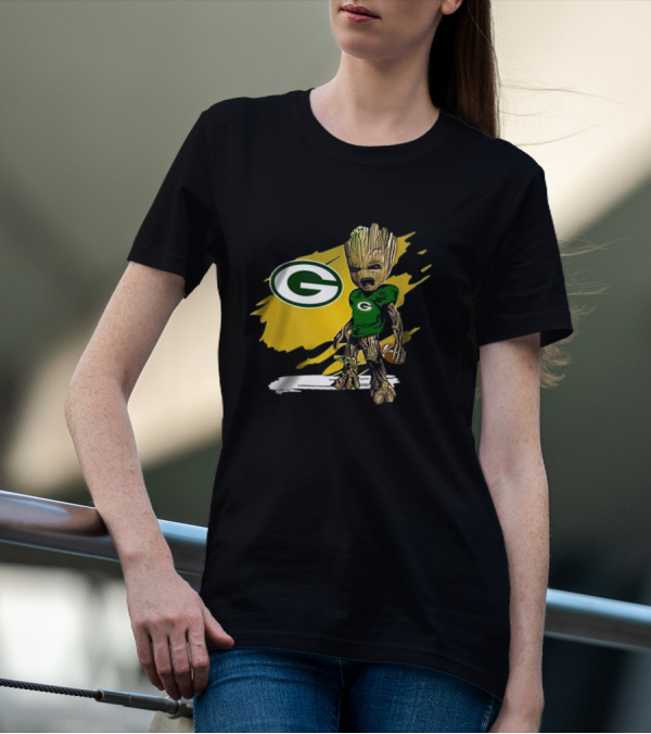 Baby Groot Green Bay Packers Football Fan T-Shirt