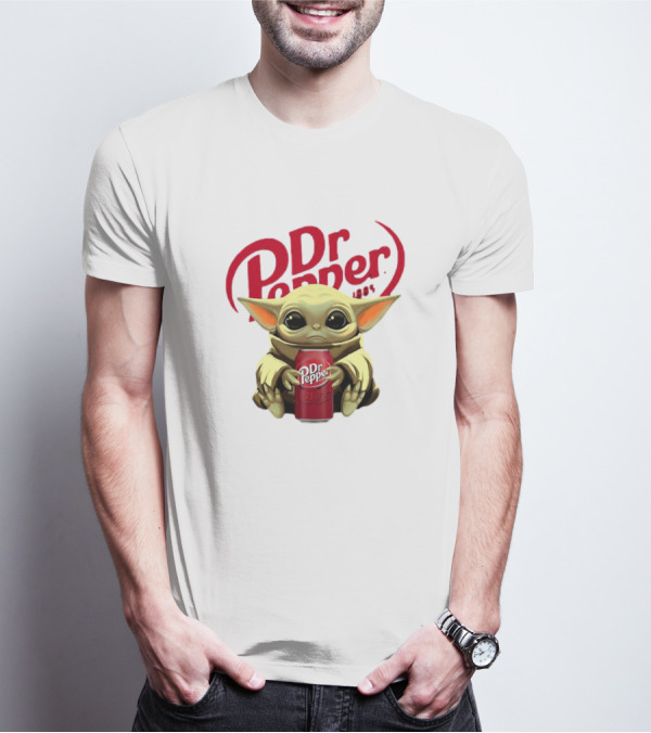 Dr Pepper Baby Yoda Holding Can Retro 1885 T-Shirt