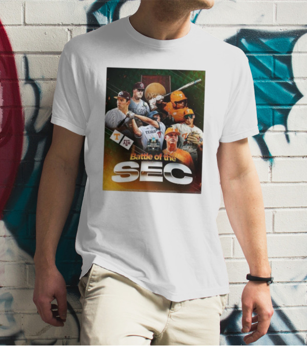 Battle Of The SEC NCAA College World Series Baseball 2024 Texas A&M Volunteers T-Shirt