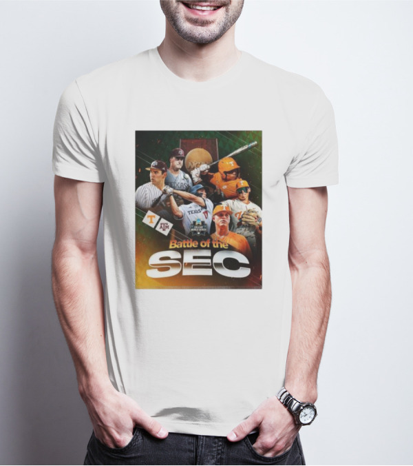 Battle Of The SEC NCAA College World Series Baseball 2024 Texas A&M Volunteers T-Shirt