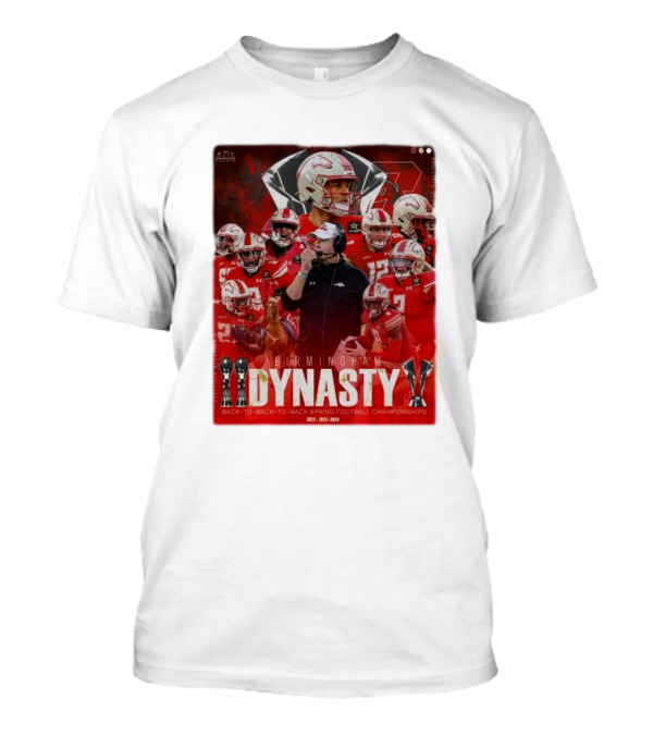 Birmingham Stallions Dynasty 3-Time Champs Back-to-Back-to-Back Spring Football Championships 2022-2023-2024 T-Shirt