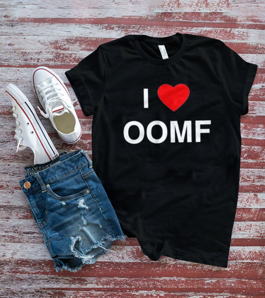 I Heart Oomf Bold Block Letters Red Heart T-Shirt