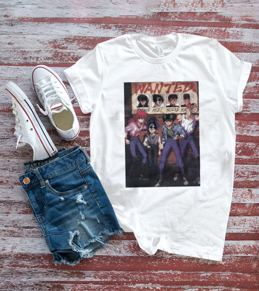 Wanted Poster Kurama Hiei Yusuke Kuwabara Characters T-Shirt