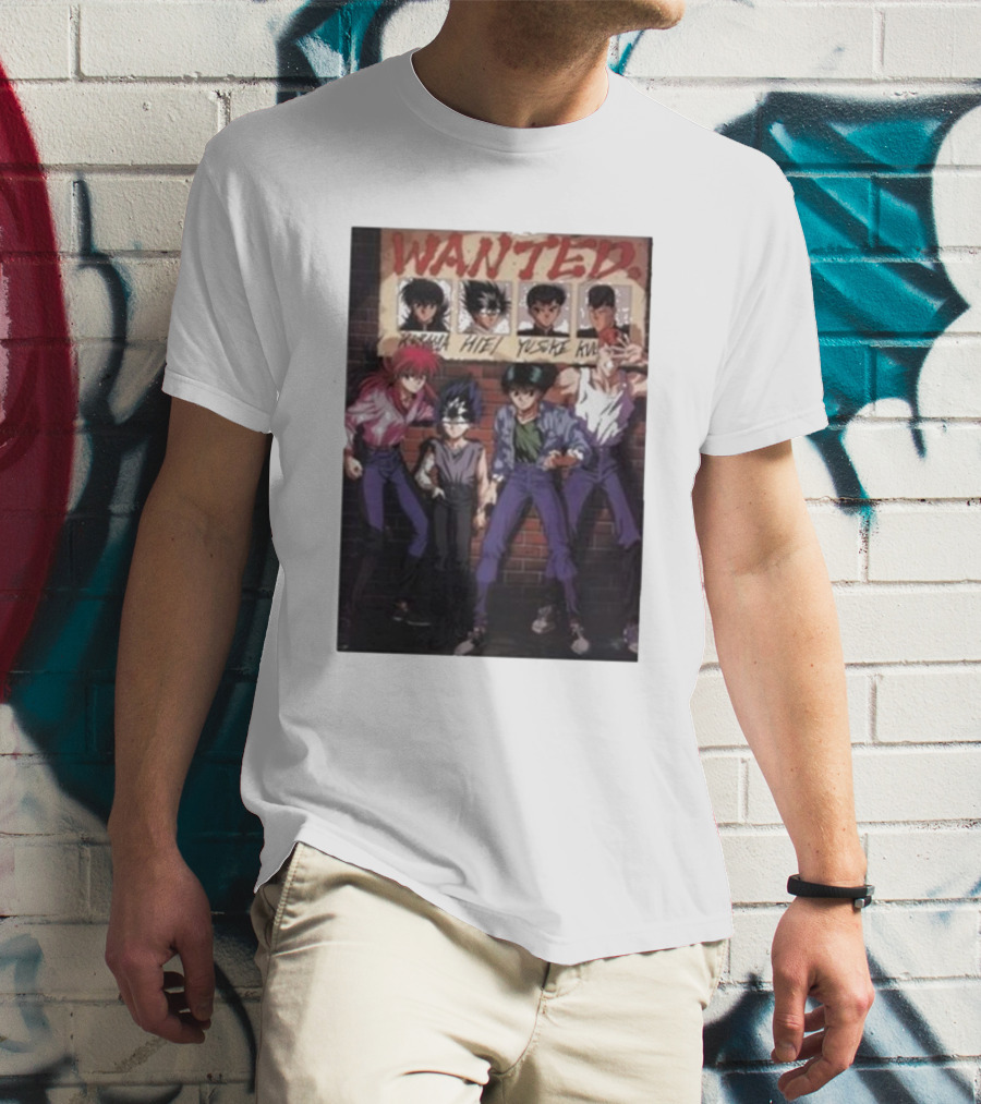 Wanted Poster Kurama Hiei Yusuke Kuwabara Characters T-Shirt