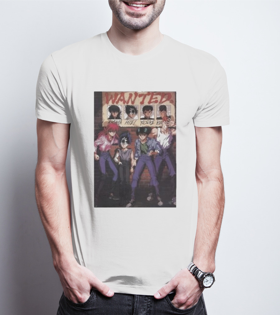 Wanted Poster Kurama Hiei Yusuke Kuwabara Characters T-Shirt