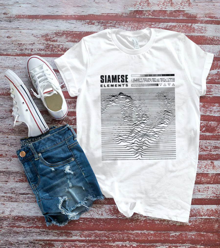 Siamese Elements Topographical Lines And Geometric T-Shirt