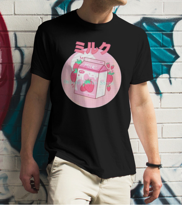 Strawberry Pink Milk Carton 90s ミルク Online Store T-Shirt