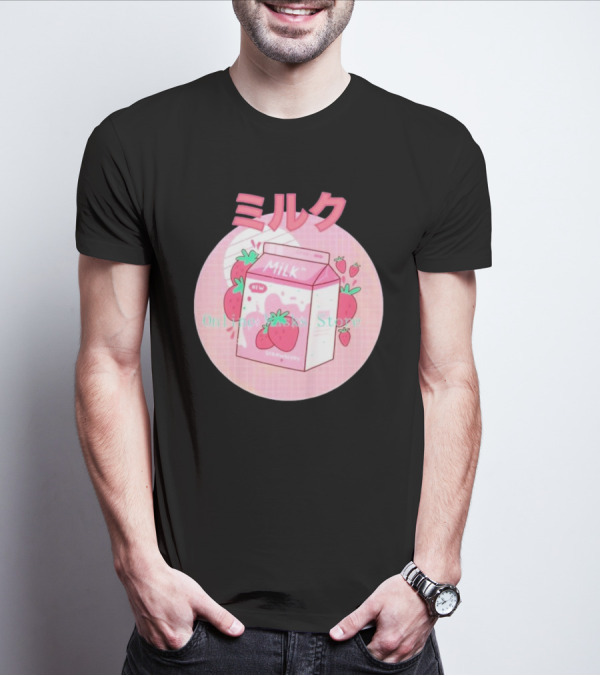 Strawberry Pink Milk Carton 90s ミルク Online Store T-Shirt