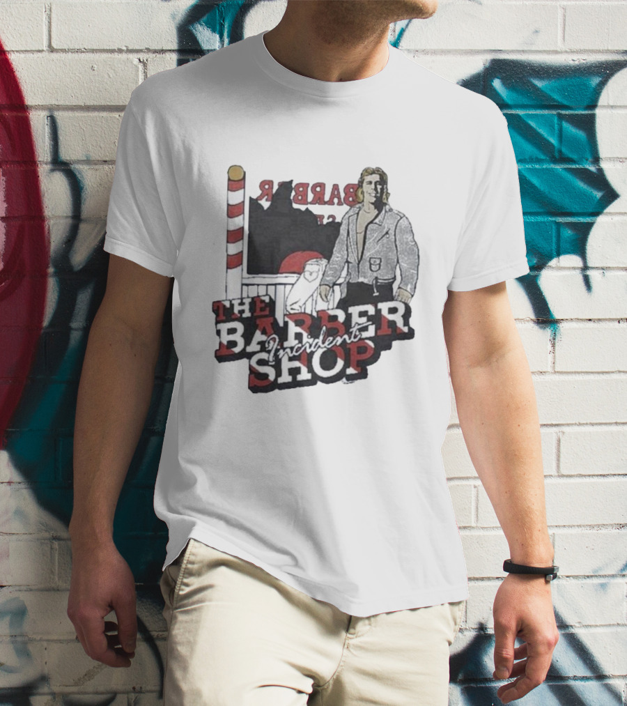 The Barber Shop Incident With Barber Pole Icon And Figure T-Shirt