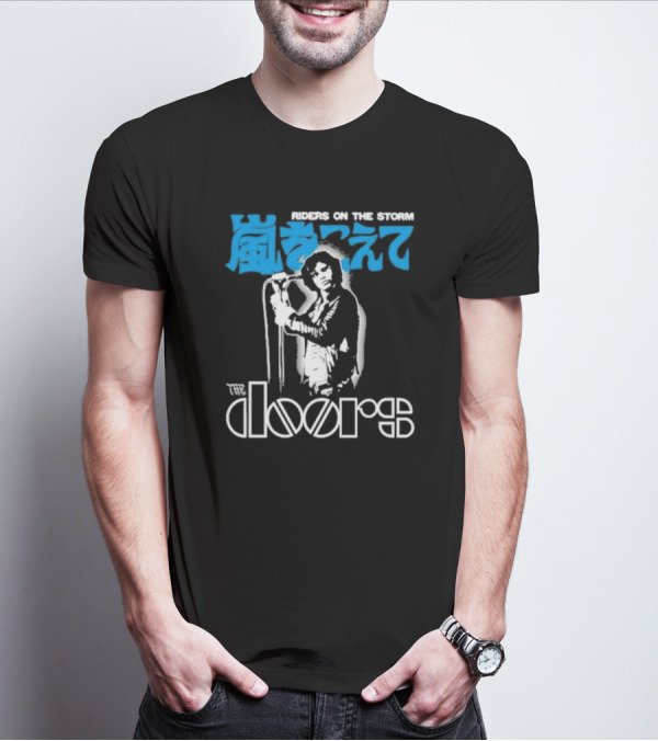 The Doors Riders On The Storm Japanese Text With Iconic Band Member T-Shirt