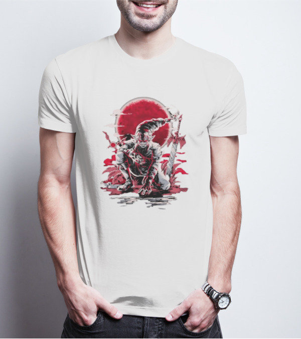 Wax And Wane Paulo Gazola Blood Moon Warrior Blade T-Shirt