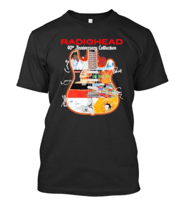 Radiohead 40th Anniversary Collection Guitar Signatures Collage T-Shirt