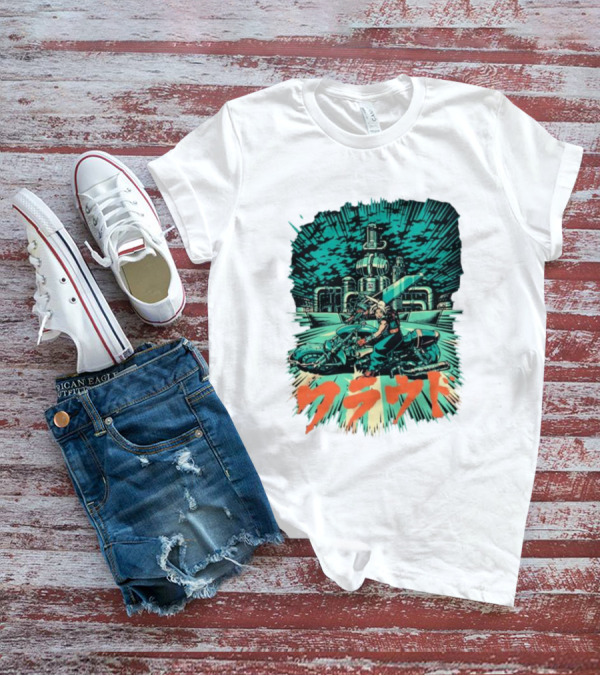 Cloud Motorcycle Slide PixelEyeBat Midgar Scene T-Shirt