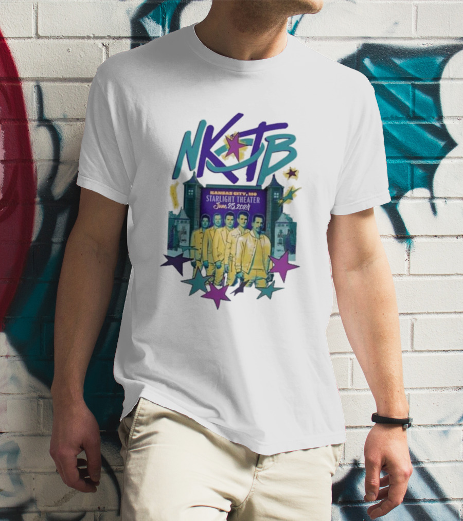 New Kids On The Block June 25 2024 Kansas City MO NKOTB Show Stars T-Shirt