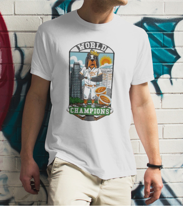 Old Row TN Baseball World Champions Dog In Crown T-Shirt