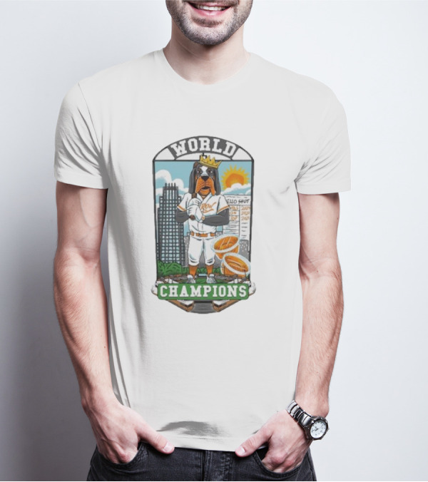 Old Row TN Baseball World Champions Dog In Crown T-Shirt