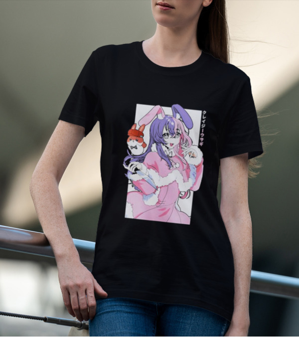 Punkalopi Gamer Supps クレイジーウサギ Bunny Anime Character T-Shirt