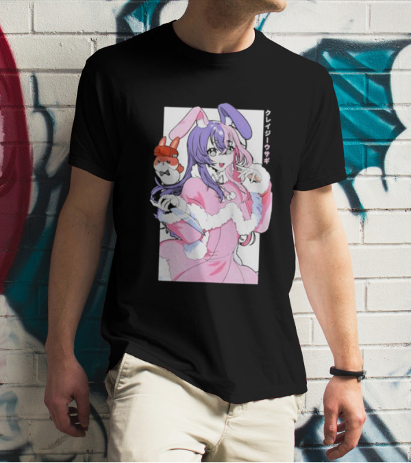 Punkalopi Gamer Supps クレイジーウサギ Bunny Anime Character T-Shirt