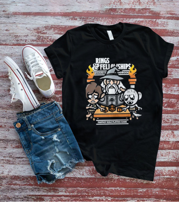 Rings And Fellowships Wizard Magic Handbook Fantasy Role Playing Game T-Shirt