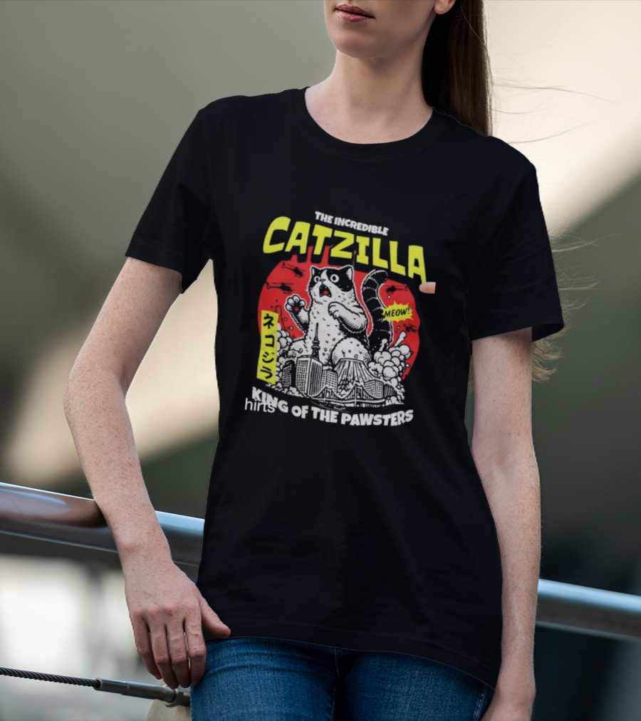 The Incredible Catzilla Meow King Of The Pawsters T-Shirt