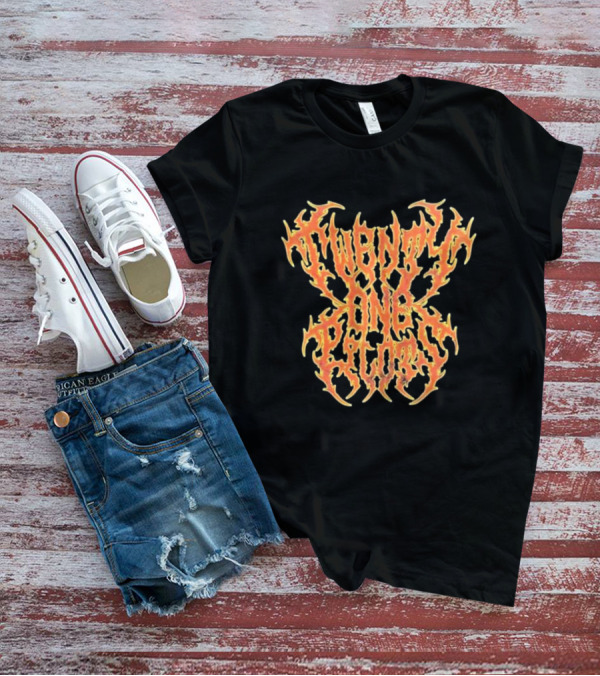 Twenty One Pilots Flame Logo Fiery Text T-Shirt