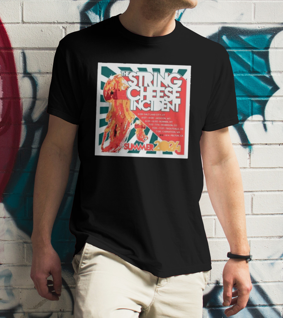 The String Cheese Incident Summer 2024 Tour Dates Salt Lake City Jackson Bonner Morrison Troutdale Carnation Felton T-Shirt