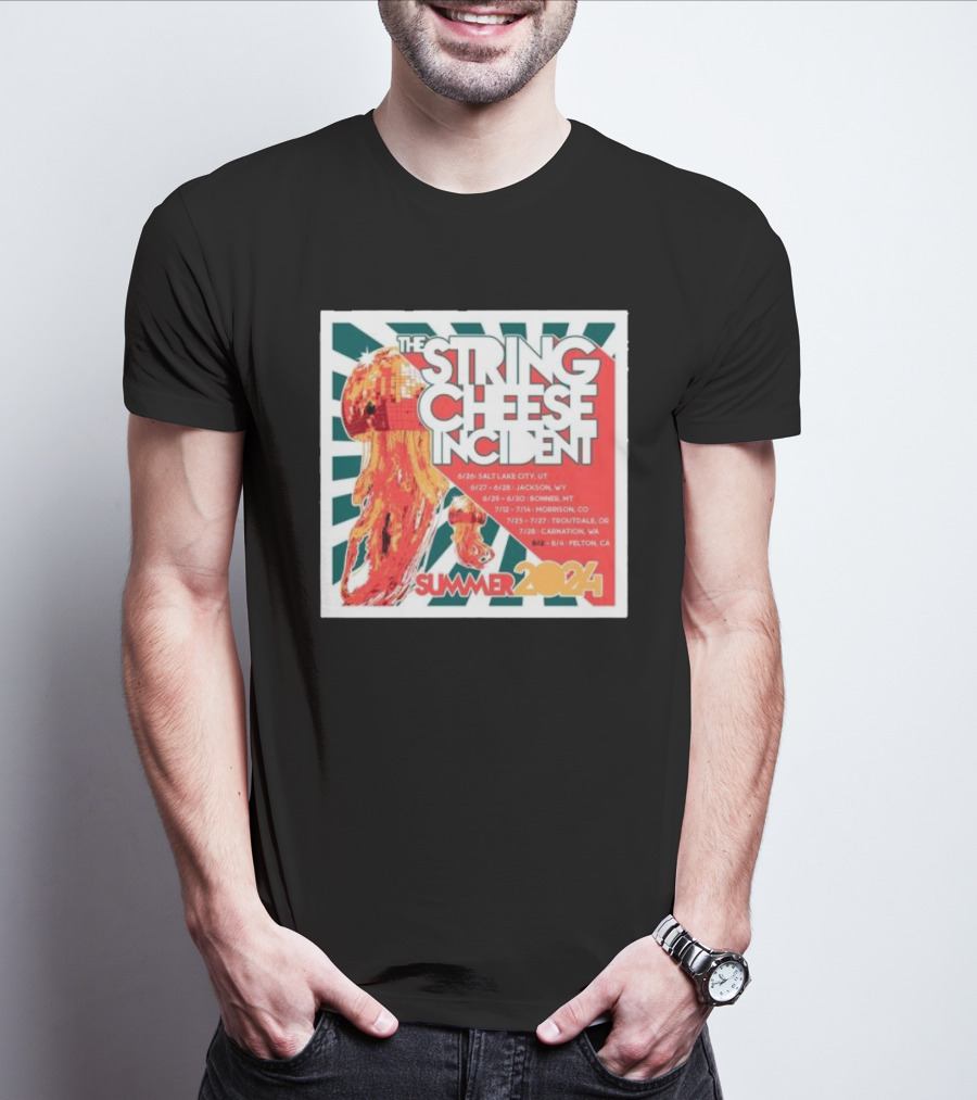 The String Cheese Incident Summer 2024 Tour Dates Salt Lake City Jackson Bonner Morrison Troutdale Carnation Felton T-Shirt