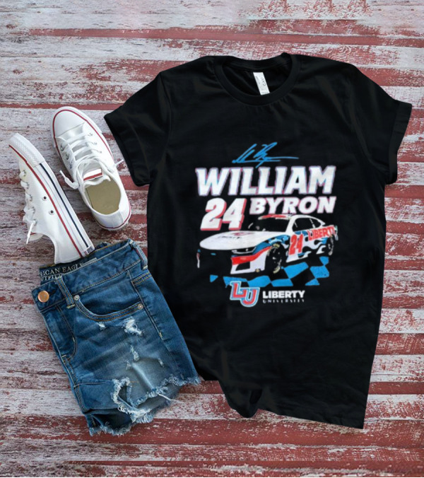 William Byron 24 Liberty University Race Car LU Signature T-Shirt