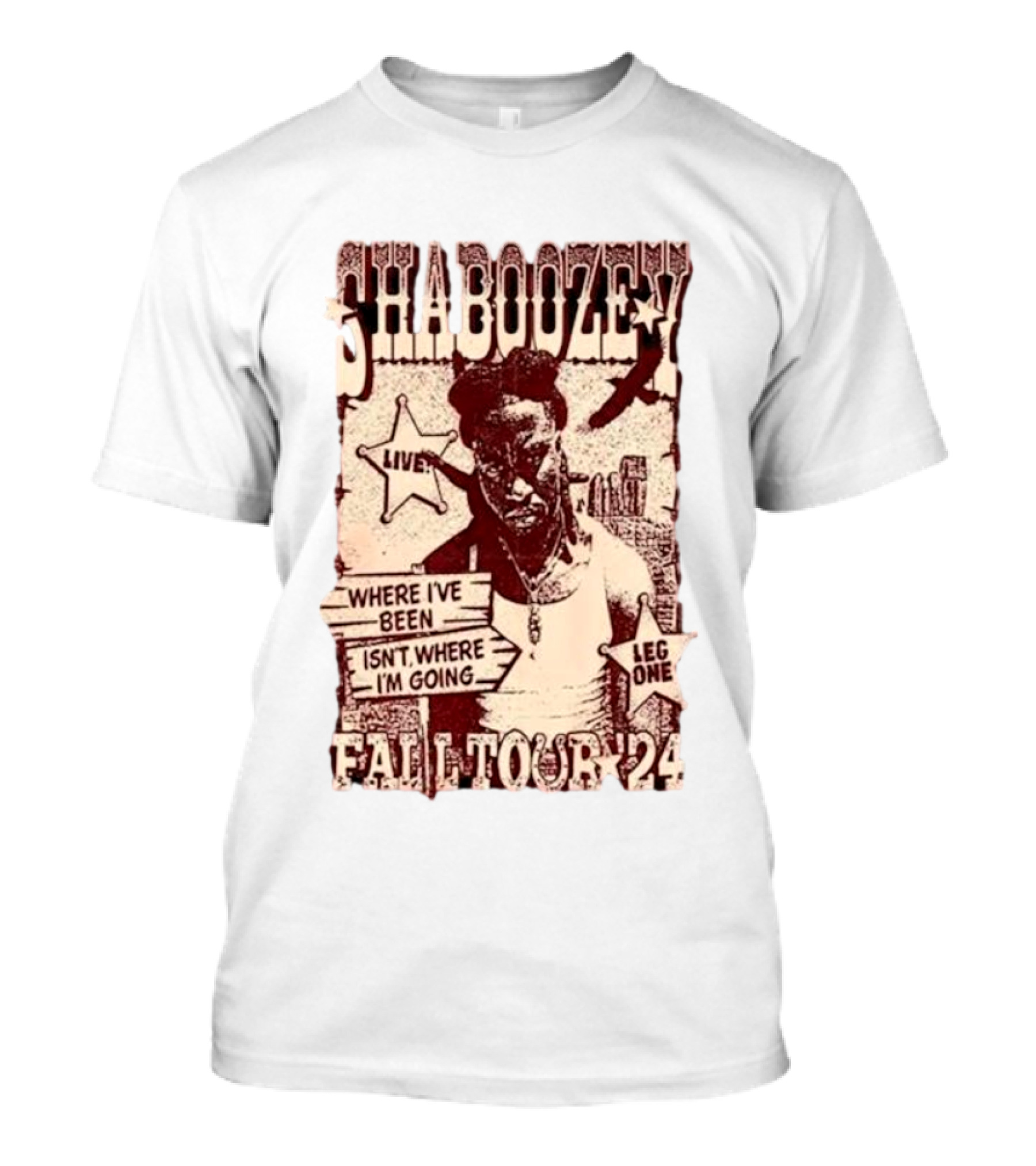 Shaboozey Live Fall Tour '24 Where I've Been Isn't Where I'm Going Leg One T-Shirt