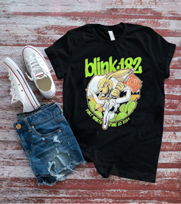Blink-182 Fort Worth June 25 2024 Rabbit And Steer Skull T-Shirt