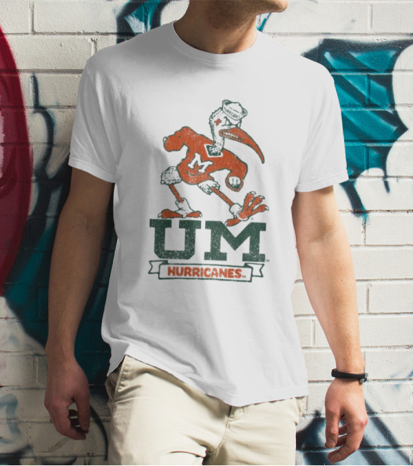 Blue 84 University Of Miami UM Hurricanes White T-Shirt