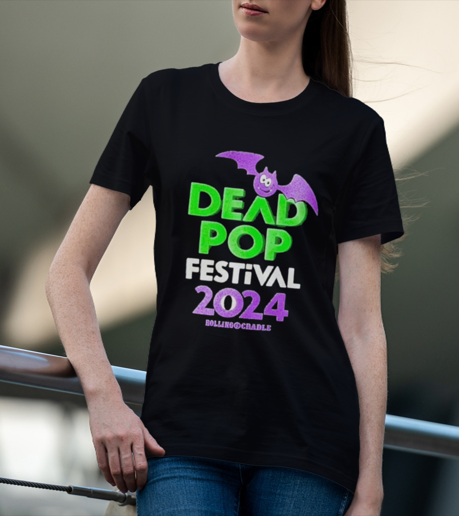 Dead Pop Festival 2024 Bolling Cradle Purple Bat T-Shirt