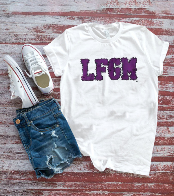 Fuzzy LFGM Purple Text T-Shirt