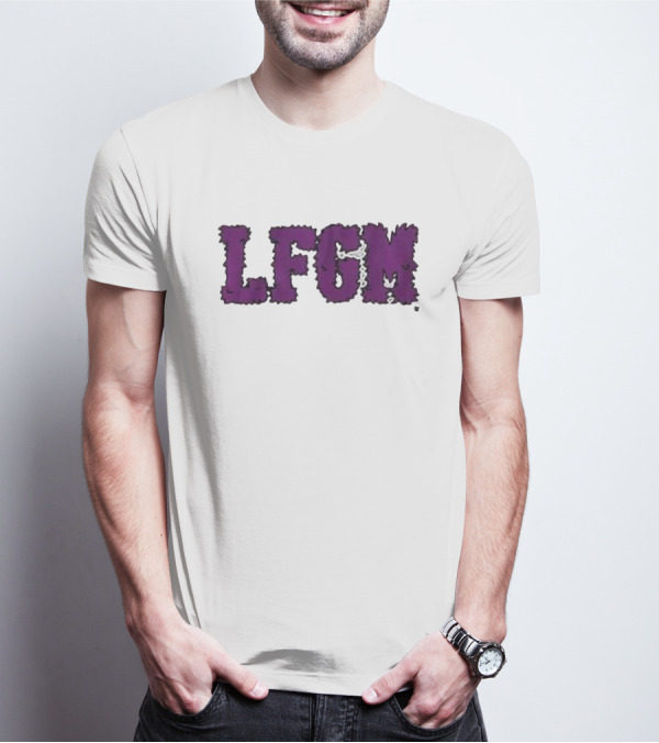 Fuzzy LFGM Purple Text T-Shirt